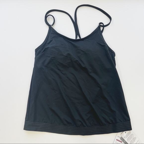 Athleta Cross Back Swim Tank Tankini Black 32 B/C - Picture 2 of 10